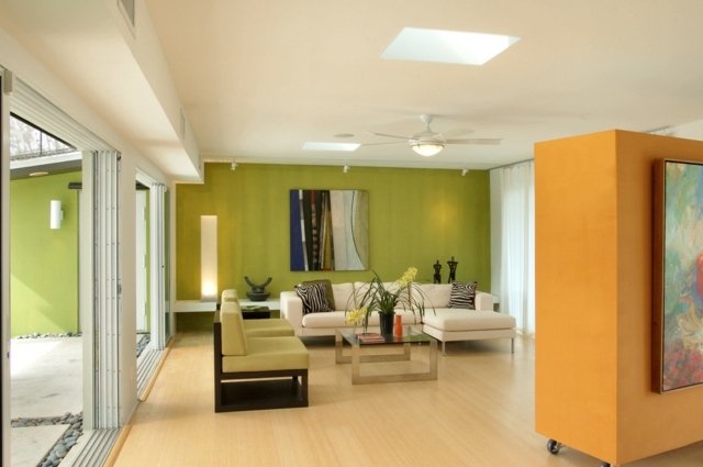 Idéer orange lime gröna möbler färger väggdekoration zebra ränder