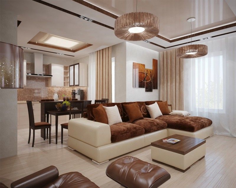 Vardagsrum-brun-beige-modern-möblerad-läder-hörn soffa-sittdynor