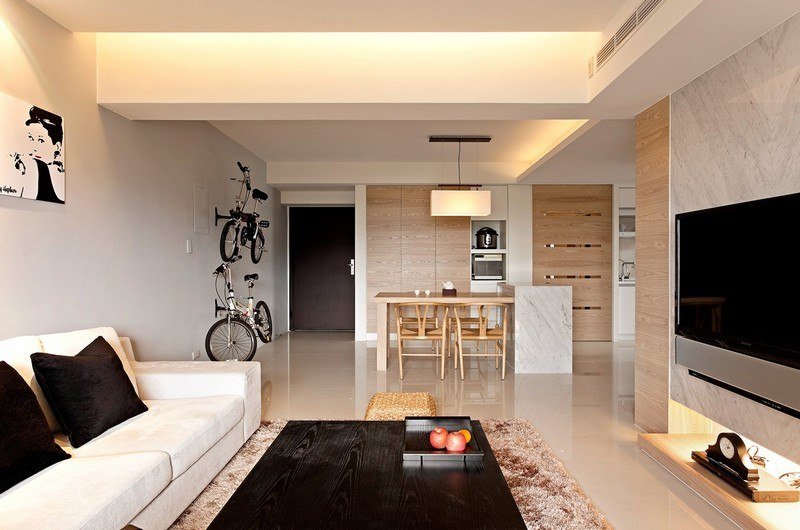 Vardagsrum-brun-beige-enkelt-design-idéer-lägenhet