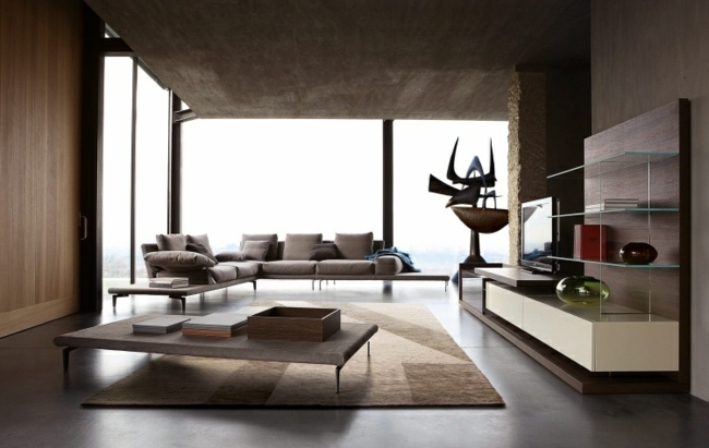 form soffa beige brun vardagsrumsmöbler