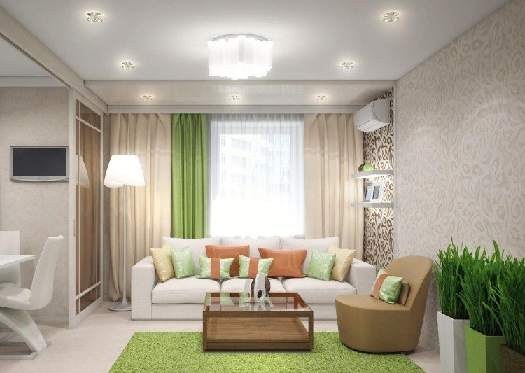 vardagsrum-modern-inredning-beige-grön-vit