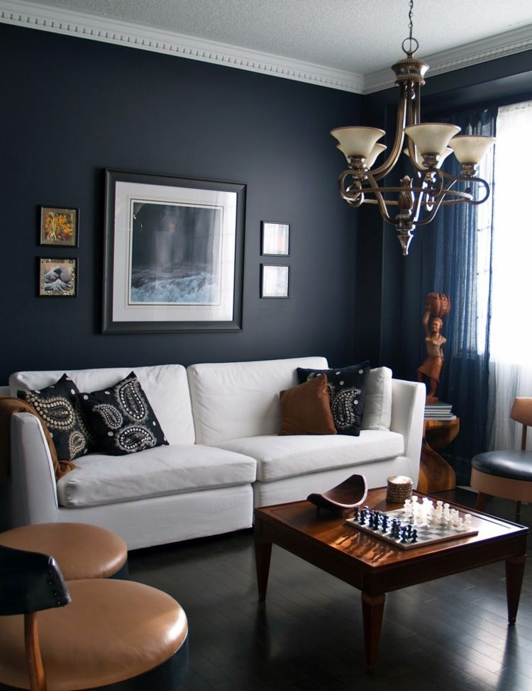 vardagsrumsväggfärger 2015 svart design elegant vitt soffbord