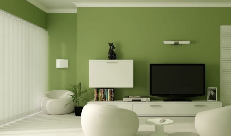 vardagsrum väggfärger 2015 oliv idé vit interiör lowboard