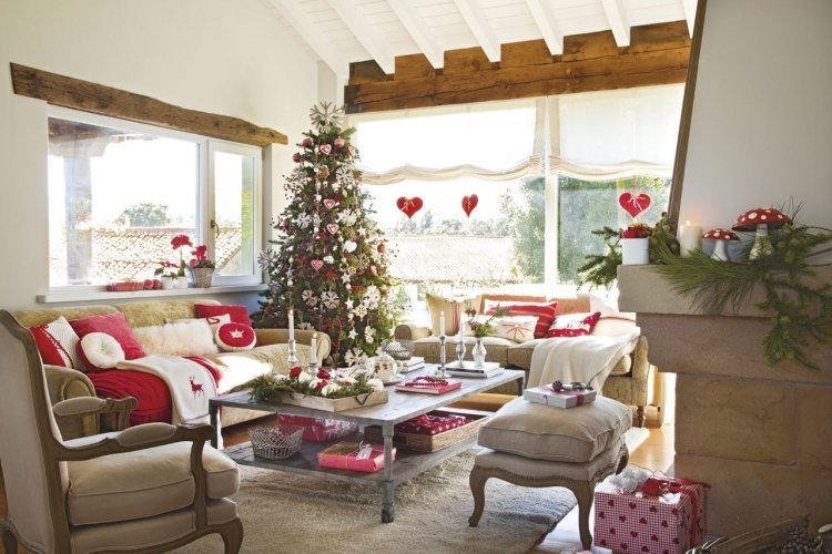 jul-vardagsrum-dekoration-röd-vit