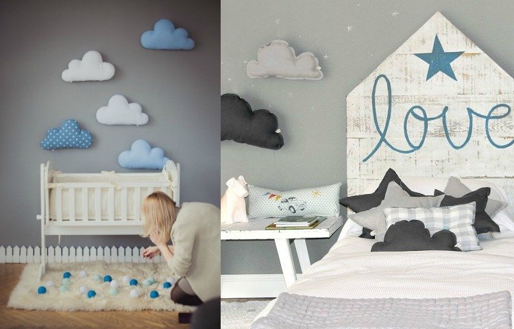 moln barnrum baby rum tyg mjuk kudde fylld vaddering