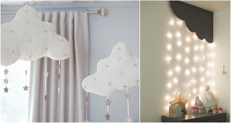 moln barnkammare baby room star lights