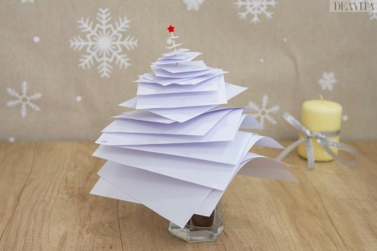 DIY idéer juldekorationer från papper gör dig själv gran