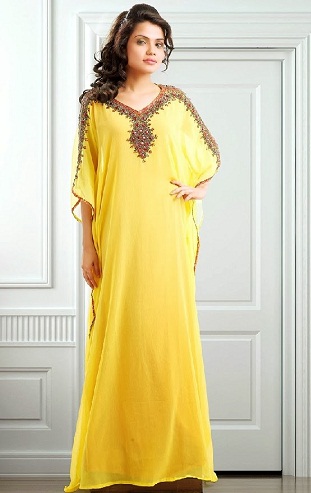 Kaftan Style Κίτρινο σχέδιο κοστουμιού