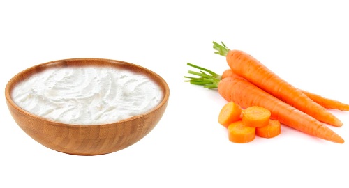 Porkkana- ja jogurtti -ihon vaalentava kasvopaketti