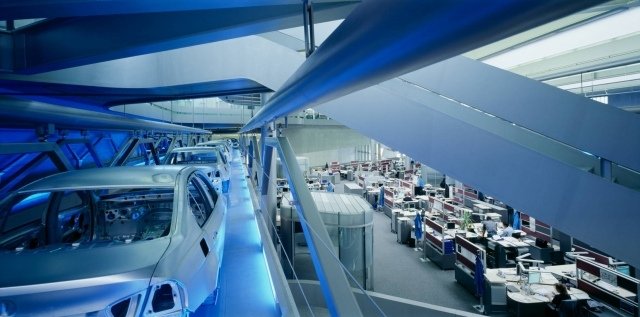 Leipzig BMW fabrik Central design byggnad inredning koncept Zaha-Hadid