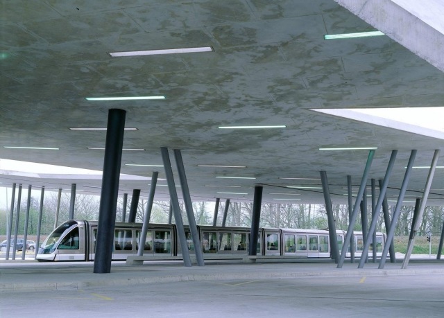 zaha Hadid Architecture Terminal Hoenheim-Nord Strasbourg-Schweiz öppet tak