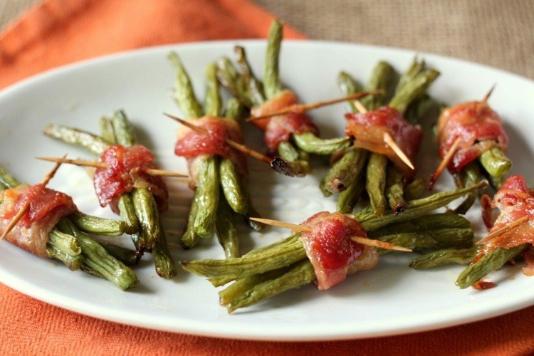 Tandpetare aptitretare recept gröna bönor inslagna i bacon