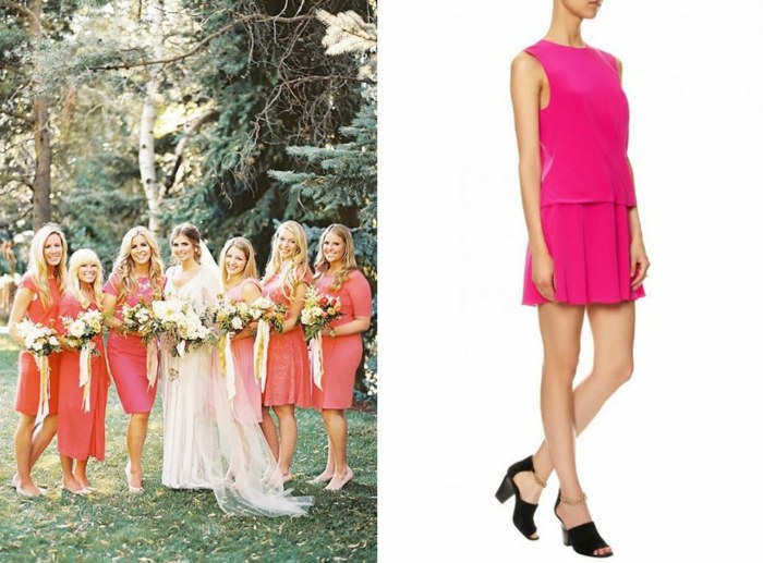 Persika-färg-starka toner-bröllopsklänning