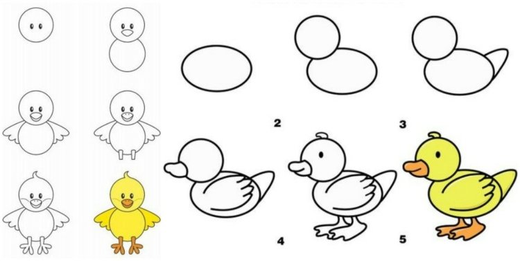 att rita-lära-att-kyckling-anka-gul-måla-påsk-motiv