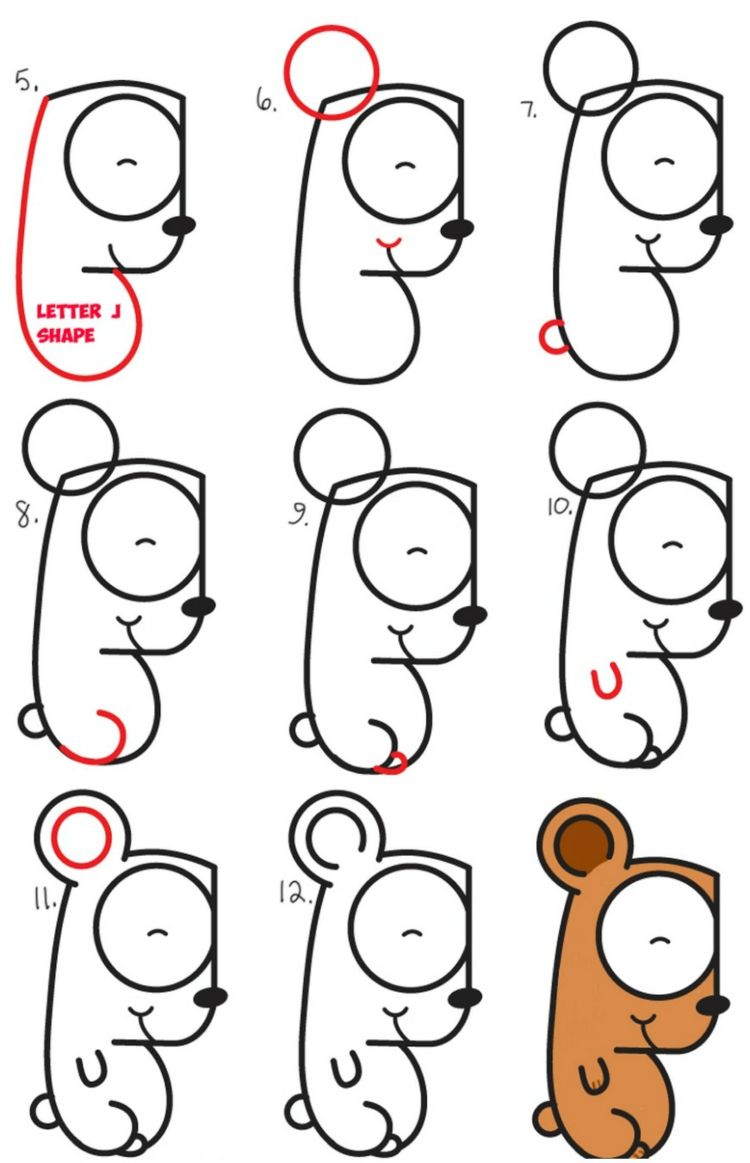 att rita-lära-att-måla-kropp-koala-öron-brun