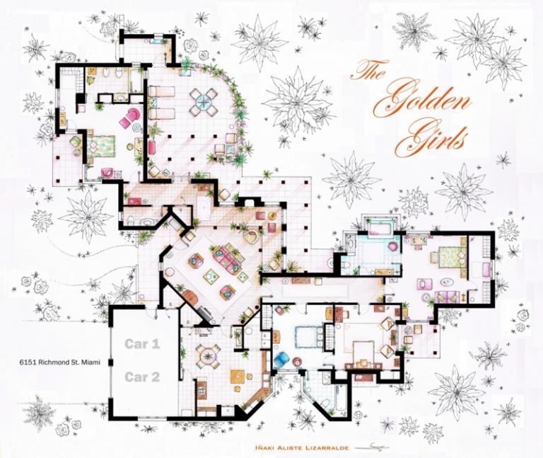 planritning av lägenheterna lägenhet design golden girls gross