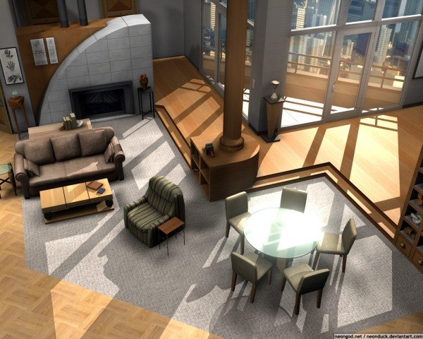 3D -visualiseringslägenhet Frasiers favoritserie