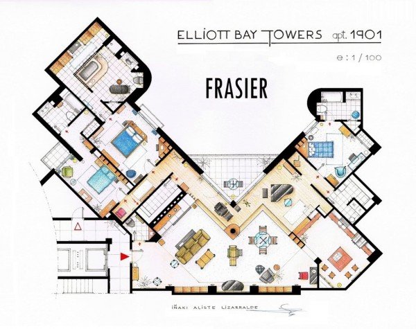 planritning lägenheter favorit serie dr frasier kran