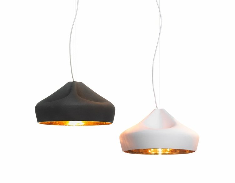 keramisk-lampa-hängande-lampa-form-specifik-vik-svart-vit-matt-inuti-blank-guld-blad-ljus-varm