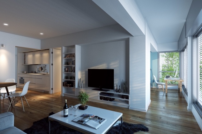 Loft Flat White Design 3d Visualisering-Realistisk Rendering jay3design