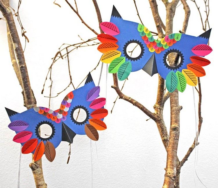 uggla masker tinker karneval dagis hantverk idéer papper