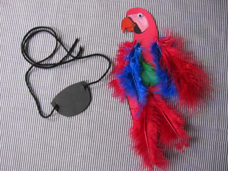 karneval tinker tillbehör kostym pirat papegoja ögonlapp