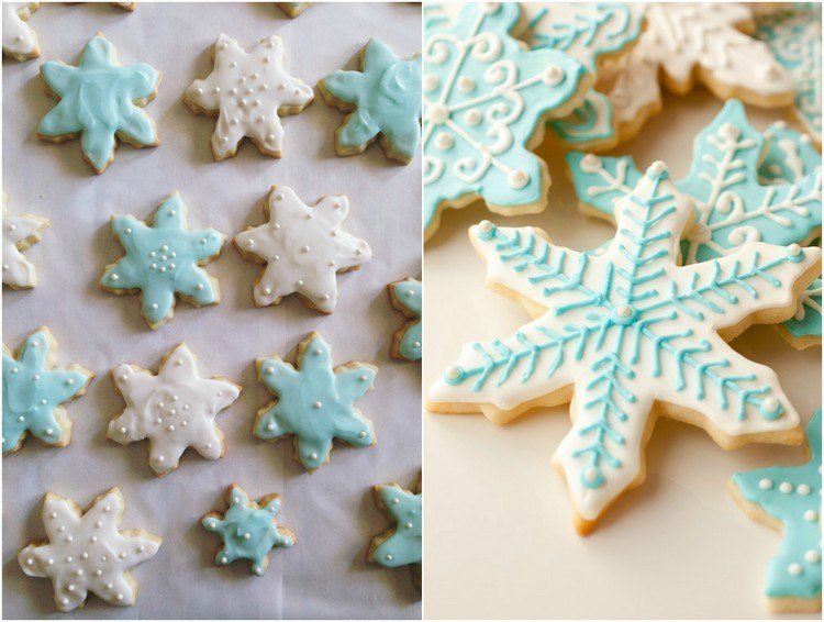 Glasyr-gör-det-själv-gör-jul-kakor-dekorera-blå-vitt-socker-pärlor