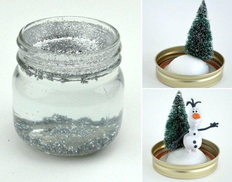 ice queen tinker snöklot-glitter-silver-olaf-snögubbe-dekoration