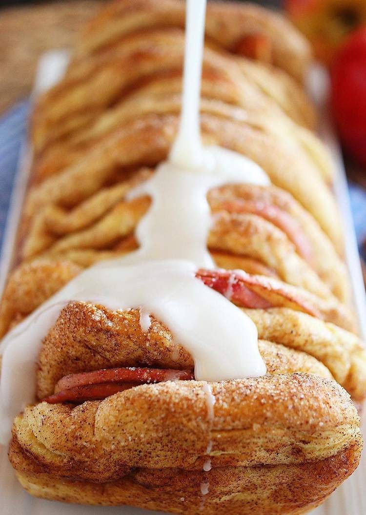 Apple Kanelsocker Zupfbrot Vanilj Icing Recept