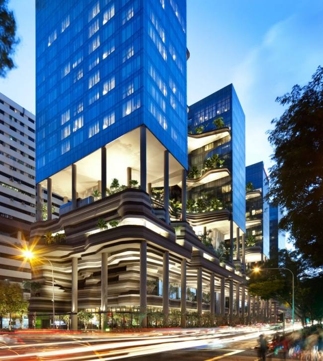 modernt fasadparkroyal designerhotell i singapore