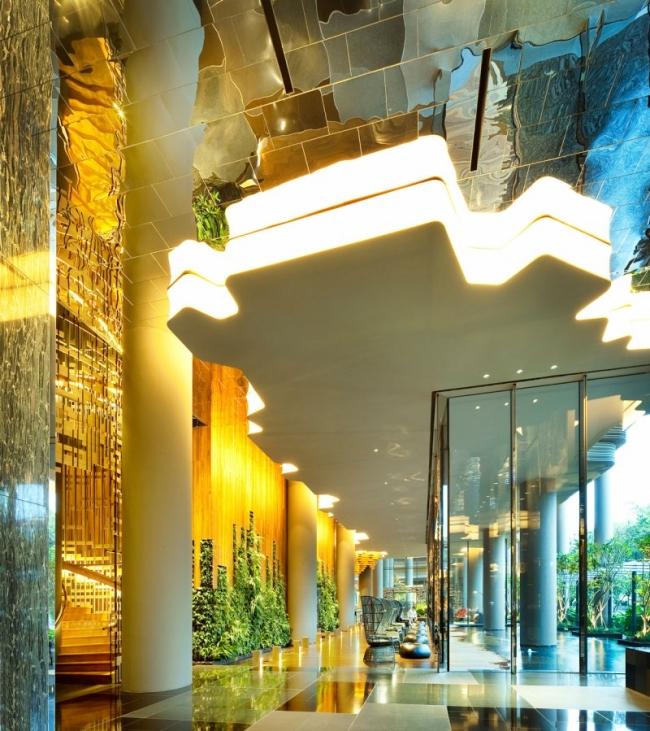 modernt foyer parkroyal designerhotell i singapore
