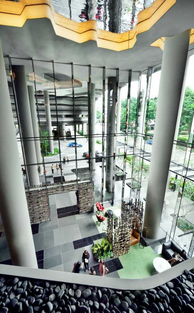 lobby oberblick parkroyal hotelldesign i singapore