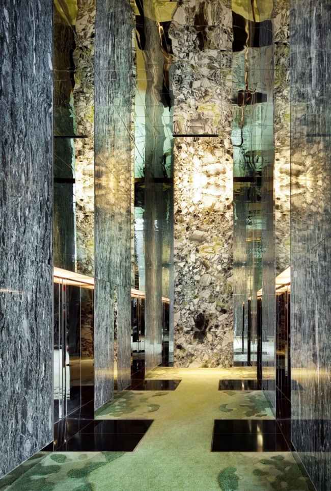 överdådigt väggbeklädnad parkroyal designerhotell i singapore
