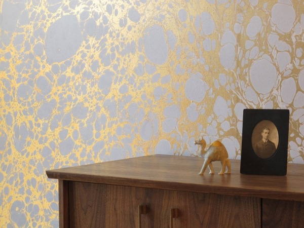 marmor mönster guld designer tapeter från calico tapeter