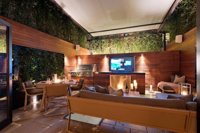 modernt radhus terrass underhållning lounge område