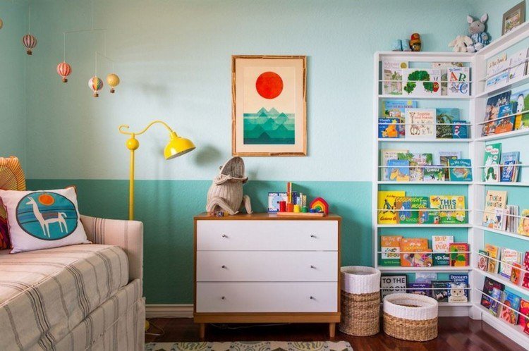 tvåfärgad-vägg-design-barn-rum-design-idéer-färg-humör