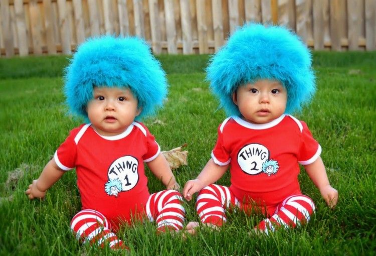 Tvillingdräkter karneval-bebis-rolig-idé
